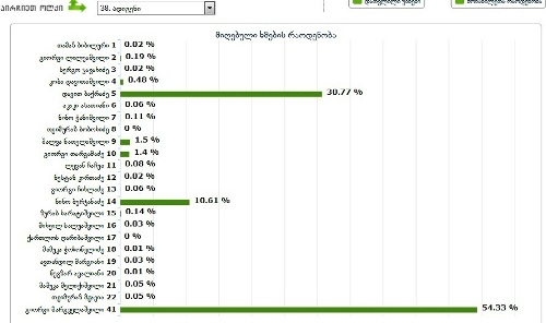 ადიგენის ოლქში მარგველაშვილმა 54,33% აიღო