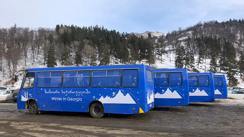 ბაკურიანში 10 ავტობუსი მგზავრებს უფასოდ მოემსახურება